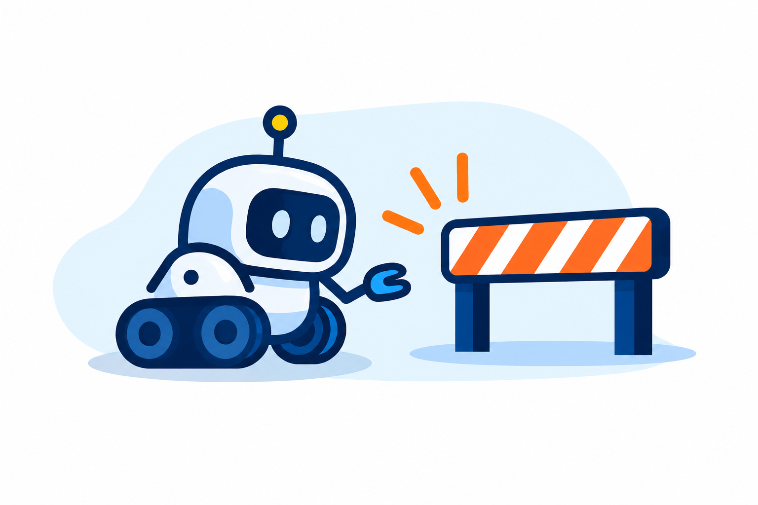 A search crawler bot hitting a roadblock